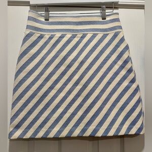 Milly Size 6 Striped Blue and White Women's Mini Skirt